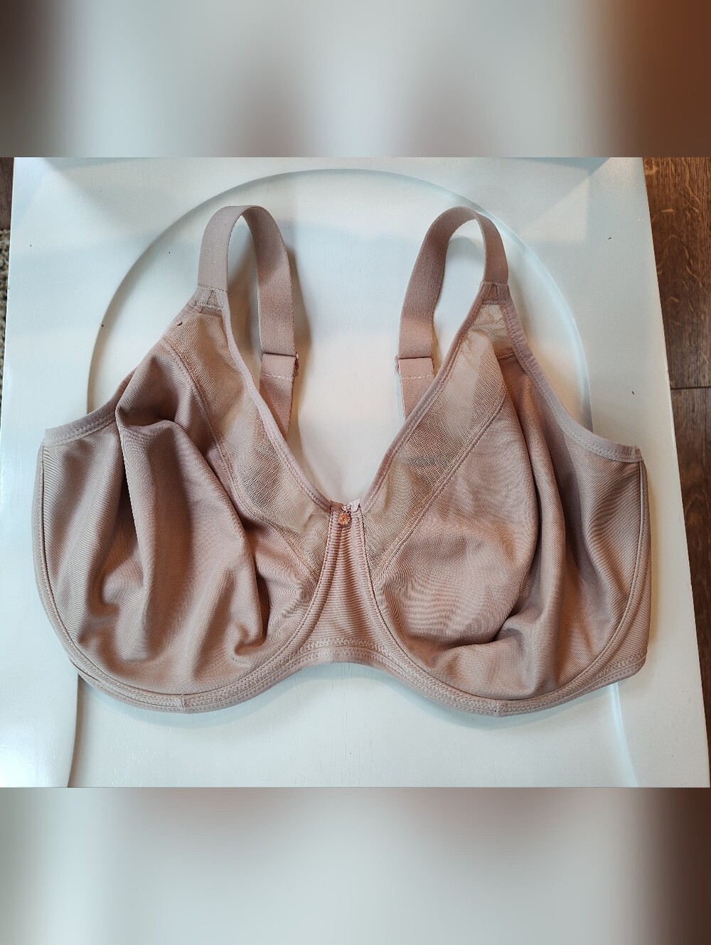 Elomi Tan Nude Mesh Underwire Bra Non-Padded 38I US / 38G UK  Style EL4301SAH